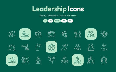 Modern Leadership Icon Art Set