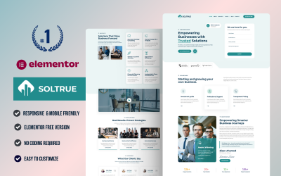 Soltrue – WordPress Elementor-mallkit för företagsrådgivning och affärscoach