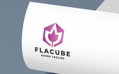 Flower Geometric Cube Logo