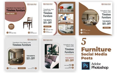 5 Furniture Social Media Post Templates