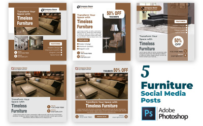 5 Furniture Social Media Templates