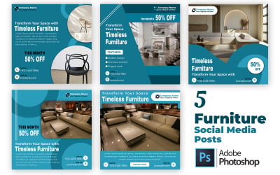 Modern Furniture Promo Templates PSD