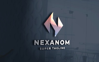 Шаблон логотипа Nexanom Letter N