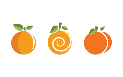 Apelsin färsk frukt logotyp design vektor ikon illustration v3.1