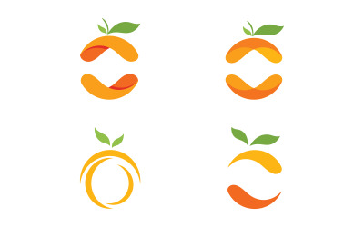 Apelsin färsk frukt logotyp design vektor ikon illustration v3.2