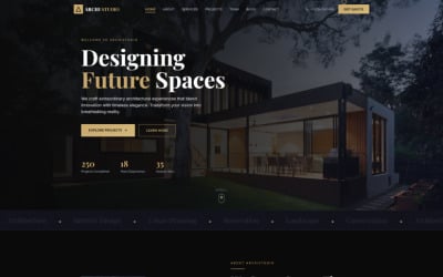 ArchiStudio — Современная архитектура и дизайн интерьеров. Адаптивный HTML5 CSS-шаблон Tailwind.