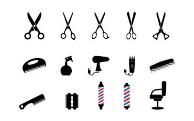 Barber shop element Logo Vector icon design illustration v1.1