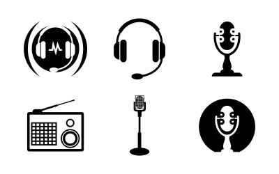 Högtalare Ljudvågor vektor logotyp illustration design v3.4