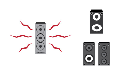 Illustrazione vettoriale del logo delle onde sonore dell&amp;#39;altoparlante v3.2