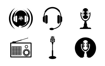Ilustração do logotipo vetorial de ondas sonoras de alto-falante v3.4