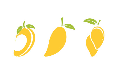 Mango färsk frukt logotyp design vektor ikon illustration v3.3