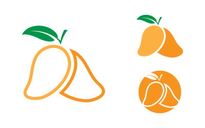 Mango fresh fruit logo design Vector icon illustration v3.4