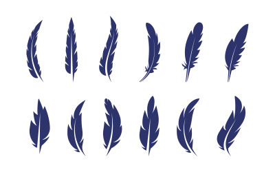Pen feather writer logo illustration template design v3.1