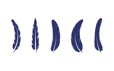 Pen feather writer logo illustration template design v3.3