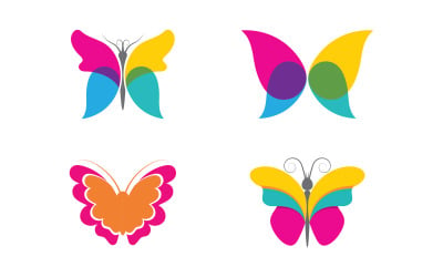 Plantilla de diseño de logotipo e icono vectorial de Butterfly Beauty v3.2