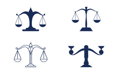 Plantilla de logotipo de icono de bufete de abogados de justicia, ilustración vectorial v.7
