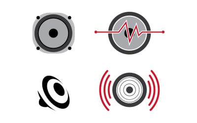Speaker Sound waves vector logo illustration design v3.3