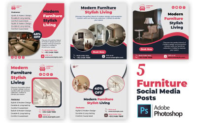 Struggling to Sell Furniture? Download these 5 Contemporary Furniture Social Media Templates PSD