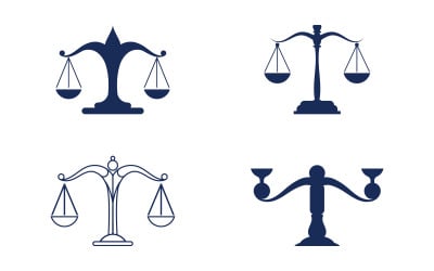 Szablon logo kancelarii prawnej Justice, ilustracja wektorowa v.7