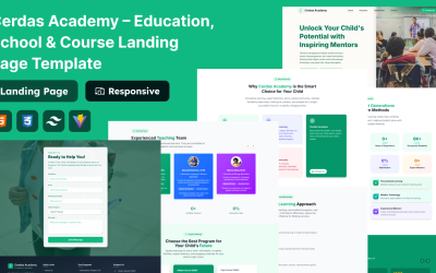 Cerdas Akadémia – Oktatási, iskolai és tanfolyami landing oldal sablon