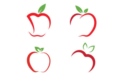 Ilustración de diseño vectorial de icono de nutrición de manzana saludable v3.4