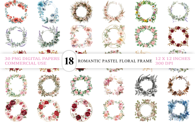 Luxury Flower Border PNG | Elegant Red Floral Frame Clipart | Burgundy &amp;amp; White Rose Wreath PNG