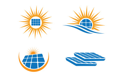 Napenergia zöld energia vektor ikon design illusztráció sablon v.2