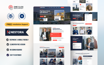 Nestora – Real Estate Agent WordPress Elementor Template Kit