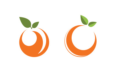 Orange fresh fruit logo design Vector icon illustration v3.5