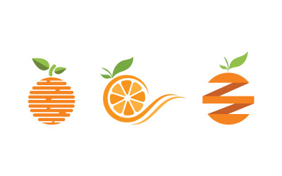 Orange fresh fruit logo design Vector icon illustration v3.6