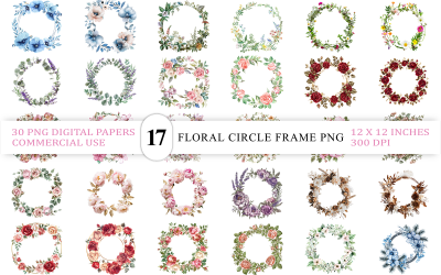 Romantic Pastel Floral Frame PNG | Elegant Spring Garden Wreath PNG | Feminine Floral Circle Frame