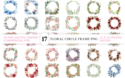 Romantisk pastellblommig ram PNG | Elegant vårträdgårdskrans PNG | Feminin blommig cirkelram