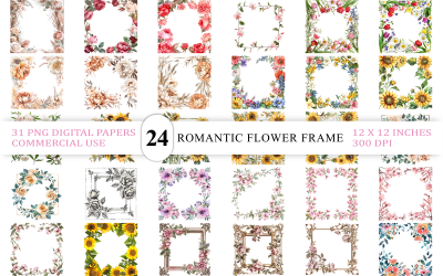 Stämningsfulla blommiga kransar och ramar | Klassisk blommande ram PNG | Royal Garden mörk blommig ram