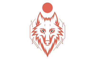Una ilustración digital de un poderoso lobo solitario.