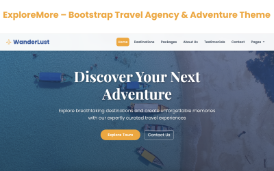 WanderLust - Úti célok felfedezése HTML5 Bootstrap sablon