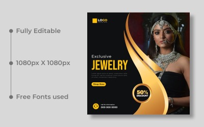 Wedding Jewelry Social Media Post Banner Template Ver-5