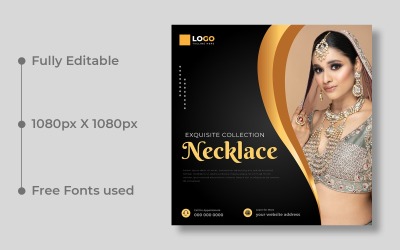 Wedding Jewelry Social Media Post Banner Template Ver-7