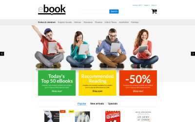 "EBook" - адаптивний PrestaShop шаблон №53956