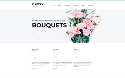 Flowex - Готовый чистый шаблон Joomla для цветочного магазина