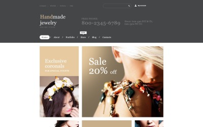 "Handmade Jewelry Store WooCommerce Theme" - адаптивний WooCommerce шаблон №53954