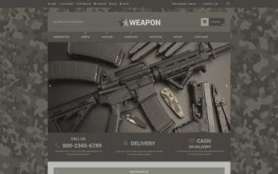 Magento motiv online obchodu se zbraněmi