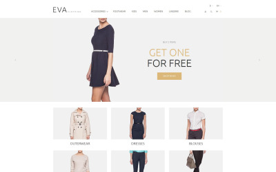 PrestaShop Theme namens "Eva's Kleidung" #53912