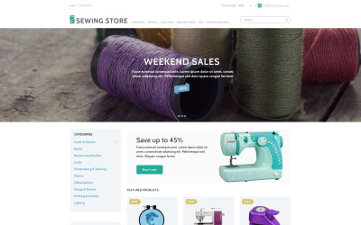 Responzivní ZenCart šablona "Sewing Marketplace" #53970