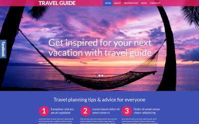 Reszponzív Travel Guide Responsive WordPress Theme WordPress sablon 53990