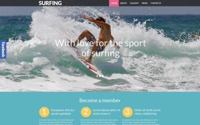 "Surfing Responsive WordPress Theme" Responsive WordPress thema №53989