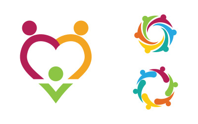 Adoption care community network and social logo design v3.6