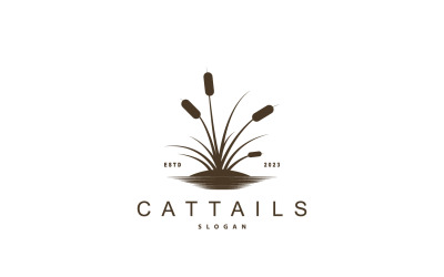 Cattails River Logo Grass Design Simple V10