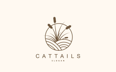 Cattails River Logo Grass Design Simple V12
