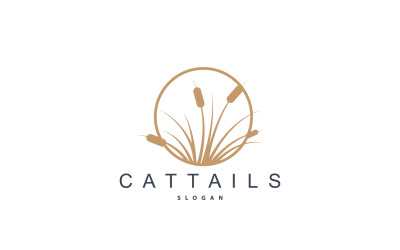 Cattails River Logo Grass Design Simple V15