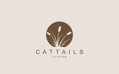 Cattails River Logo Grass Design Simple V6